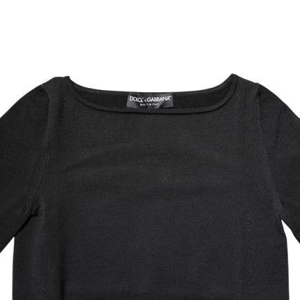 Dolce & Gabbana Black Viscose Long Sleeves Pullover Top