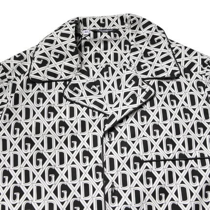 Dolce & Gabbana Black White DG Print Cotton Pajama Set Sleepwear
