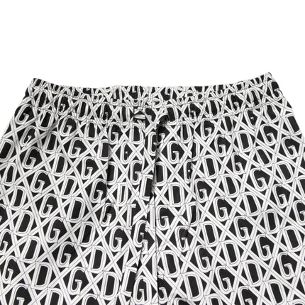 Dolce & Gabbana Black White DG Print Cotton Pajama Set Sleepwear