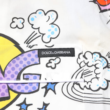 Dolce & Gabbana White Cartoon Print Cotton Men Pajama Set Sleepwear
