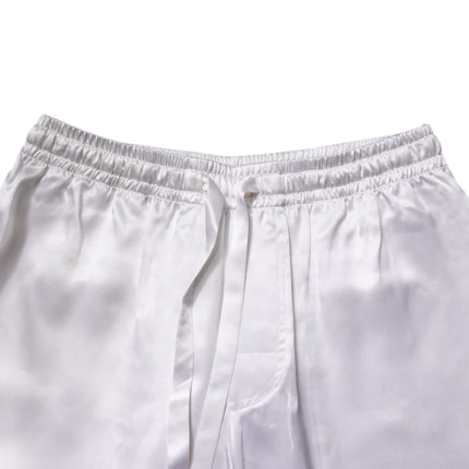 Dolce & Gabbana White Satin Silk Men Pajama Set Sleepwear