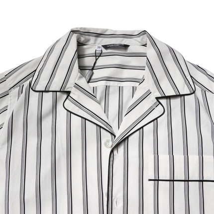 Dolce & Gabbana White Black Stripes Cotton Men Pajama Set Sleepwear