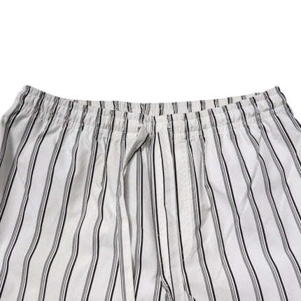 Dolce & Gabbana White Black Stripes Cotton Men Pajama Set Sleepwear