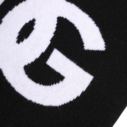 Dolce & Gabbana Black White Logo Print Knitted Neck Warmer Scarf