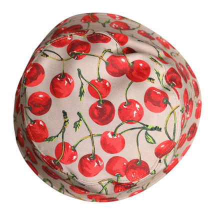 Dolce & Gabbana Beige Cotton Printed Wide Brim Bucket Hat