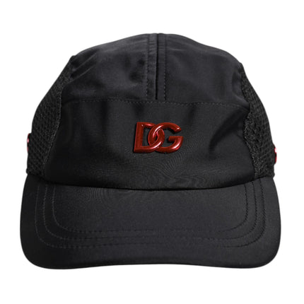 Dolce & Gabbana Black Nylon DG Logo 6 Panels Baseball Cap