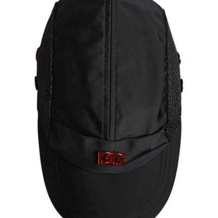 Dolce & Gabbana Black Nylon DG Logo 6 Panels Baseball Cap