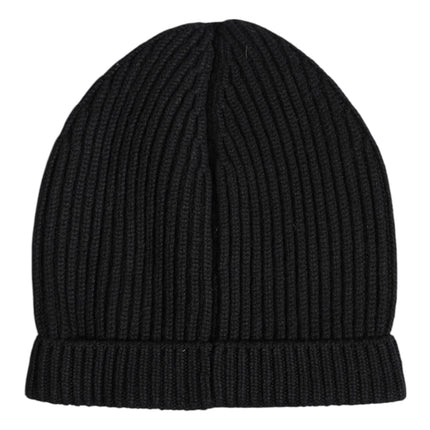 Dolce & Gabbana Black Cashmere Knitted Winter Beanie Hat