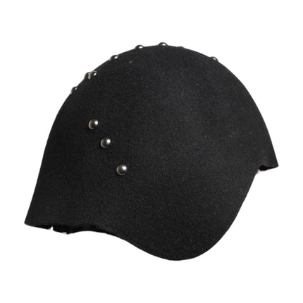 Dolce & Gabbana Black Wool Multicolor Embellished Cloche Hat