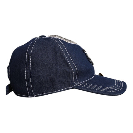 Dolce & Gabbana Blue Crystal Embellishment Baseball Cap