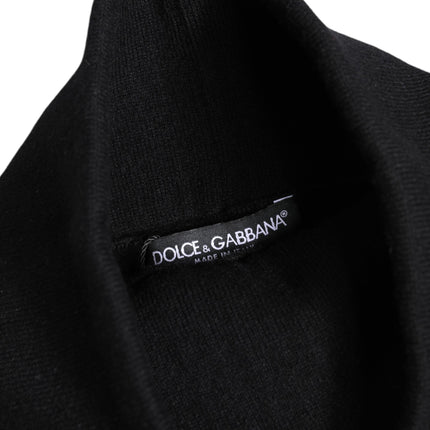 Dolce & Gabbana Black Cashmere Knitted Neck Warmer Foulard Scarf