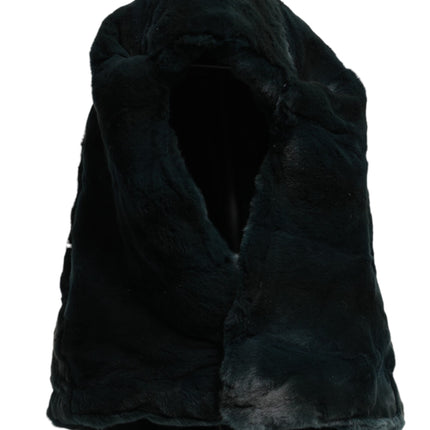 Dolce & Gabbana Black Weasel Fur Womens Beanie Hat