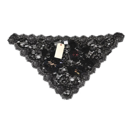 Dolce & Gabbana Black Lace Floral Applique Cotton Veil Hat