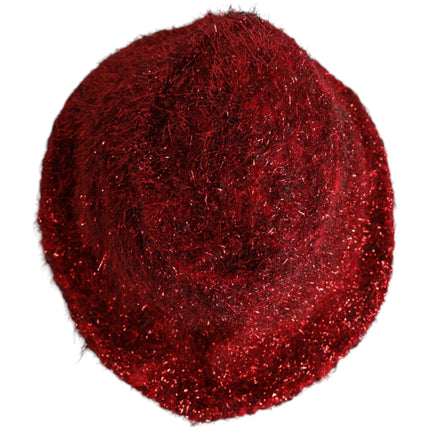Dolce & Gabbana Red Viscose Tinsel Wide Brim Bucket Hat