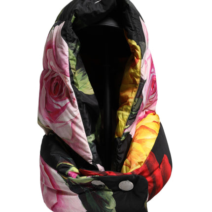 Dolce & Gabbana Black Floral Print Whole Head Wrap Hat