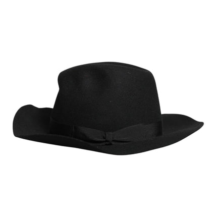 Dolce & Gabbana Black Wide Brim Trilby Fedora Hat