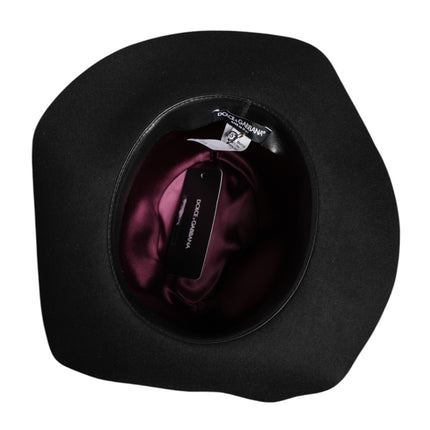 Dolce & Gabbana Black Wide Brim Trilby Fedora Hat