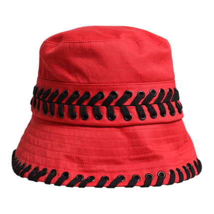 Dolce & Gabbana Red Lace Polyester Wide Brim Bucket Hat