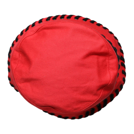 Dolce & Gabbana Red Lace Polyester Wide Brim Bucket Hat