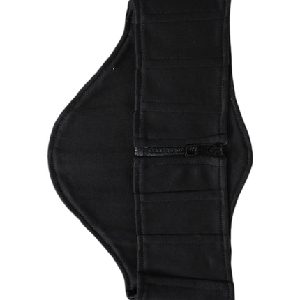 Dolce & Gabbana Black Cotton Waist Tuxedo Belt Cummerbund