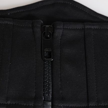 Dolce & Gabbana Black Cotton Waist Tuxedo Belt Cummerbund