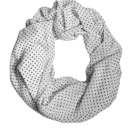 Dolce & Gabbana White Polka Dots Polyester Wrap Shawl Scarf