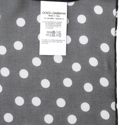 Dolce & Gabbana Black Polka Dots Polyester Wrap Shawl Scarf