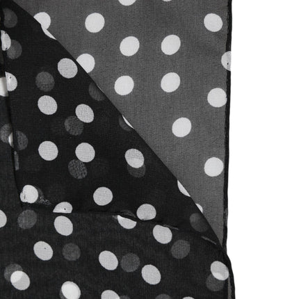 Dolce & Gabbana Black Polka Dots Polyester Wrap Shawl Scarf