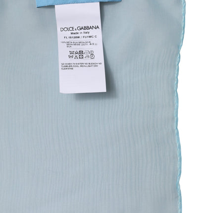 Dolce & Gabbana Light Blue Silk Rectangle Wrap Shawl Scarf