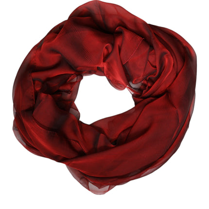 Dolce & Gabbana Red Silk Rectangle Women Wrap Shawl Scarf