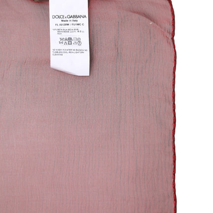Dolce & Gabbana Red Silk Rectangle Women Wrap Shawl Scarf
