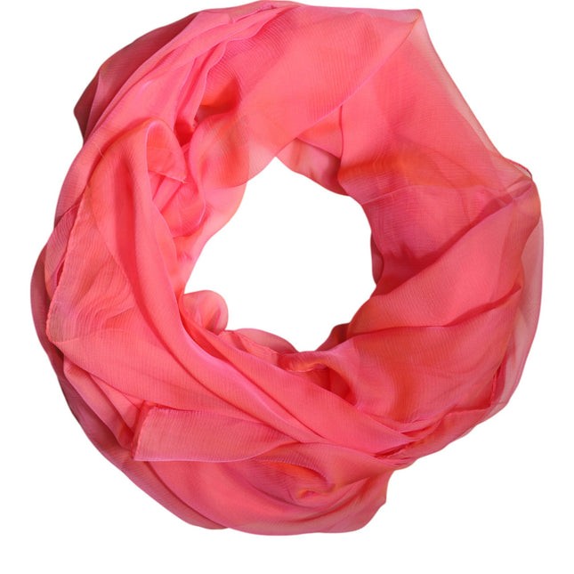 Dolce & Gabbana Pink Silk Rectangle Women Wrap Shawl Scarf