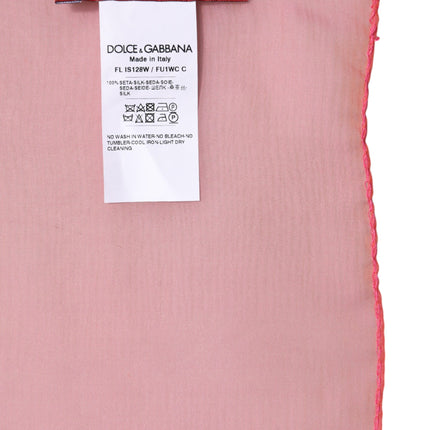 Dolce & Gabbana Pink Silk Rectangle Women Wrap Shawl Scarf