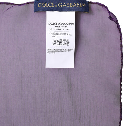 Dolce & Gabbana Purple Silk Rectangle Wrap Shawl Scarf
