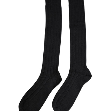 Dolce & Gabbana Black DG Logo Print Over The Calf Socks