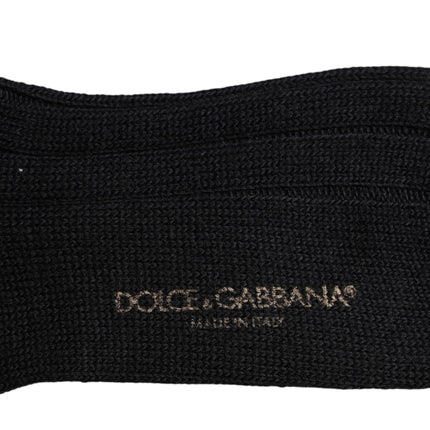 Dolce & Gabbana Black DG Logo Print Over The Calf Socks
