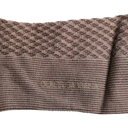 Dolce & Gabbana Brown Solid DG Logo Mid Calf Men Socks