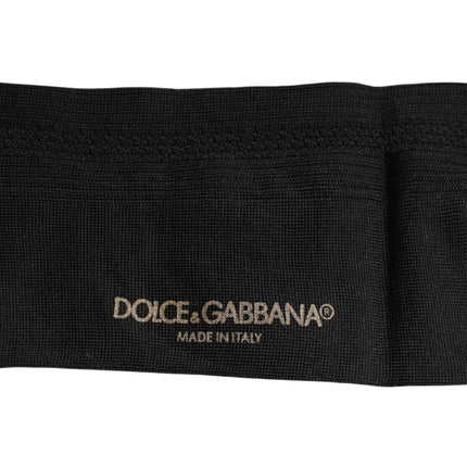 Dolce & Gabbana Black Stretch Logo Mid Calf Men Socks