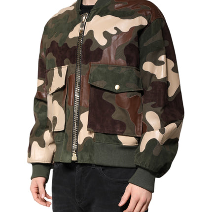 Dolce & Gabbana Multicolor Cotton Bomber Full Zip Jacket