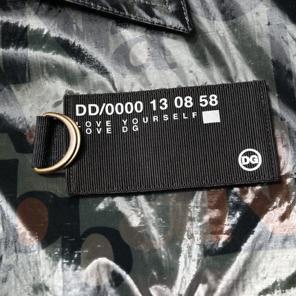 Dolce & Gabbana Green DG Logo Print Bomber Full Zip Jacket
