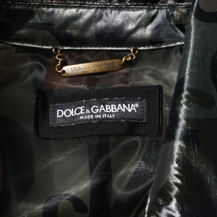 Dolce & Gabbana Green DG Logo Print Bomber Full Zip Jacket
