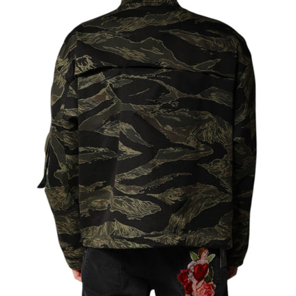 Dolce & Gabbana Multicolor Camouflage Cotton Bomber Jacket