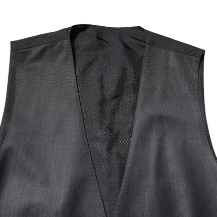 Dolce & Gabbana Black Wool Waistcoat Dress Formal Vest
