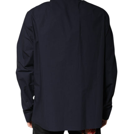 Dolce & Gabbana Dark Blue Cotton Long Sleeve Shirt