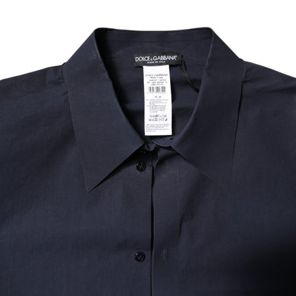 Dolce & Gabbana Dark Blue Cotton Long Sleeve Shirt