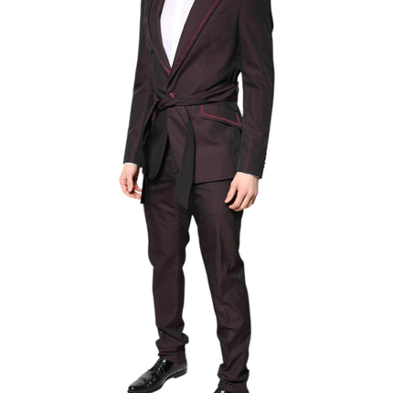 Dolce & Gabbana Maroon Single Breasted Formal 2 Piece Suit