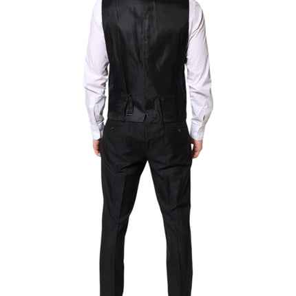 Dolce & Gabbana Black Double Breasted Formal 3 Piece Suit