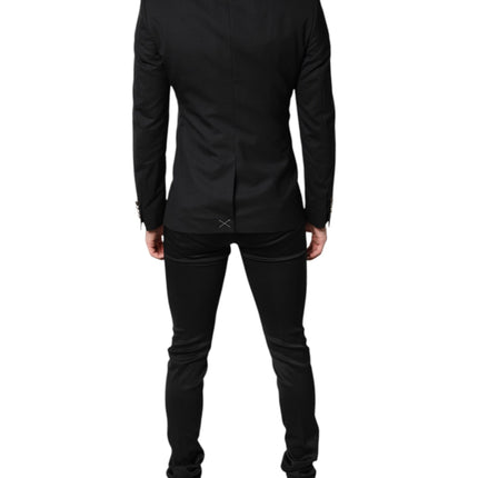 Dolce & Gabbana Black Single Breasted Formal Blazer with Vest
