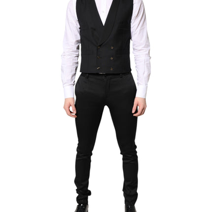 Dolce & Gabbana Black Single Breasted Formal Blazer with Vest