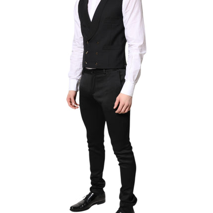 Dolce & Gabbana Black Single Breasted Formal Blazer with Vest